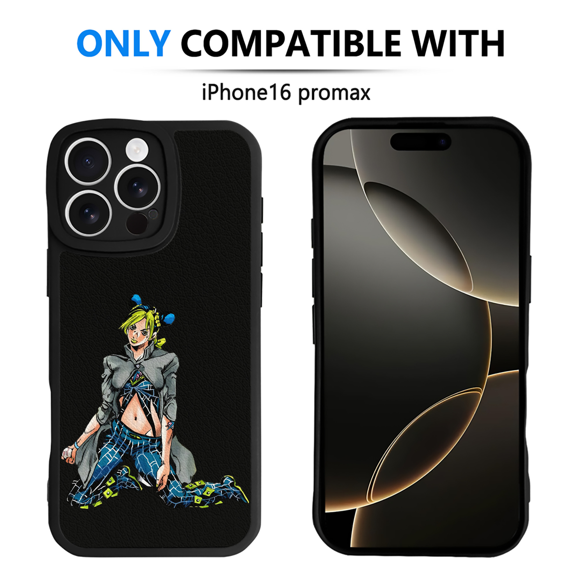 （画像用） "ジョジョの奇妙な冒険 くうじょう ジョリーン JoJo's Bizarre Adventure Jolyne Cujoh " 【iPhone 16シリーズ対応】シリコンスマホケース（レザー調） 材質：シリコン